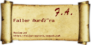 Faller Auróra névjegykártya